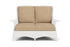 Lloyd Flanders Mandalay Loveseat in White with Hayden Sand fabric