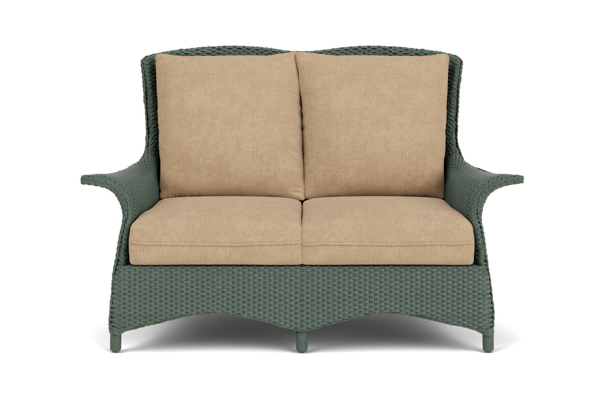 Lloyd Flanders Mandalay Conversation Set in Spruce with Hayden Sand fabric