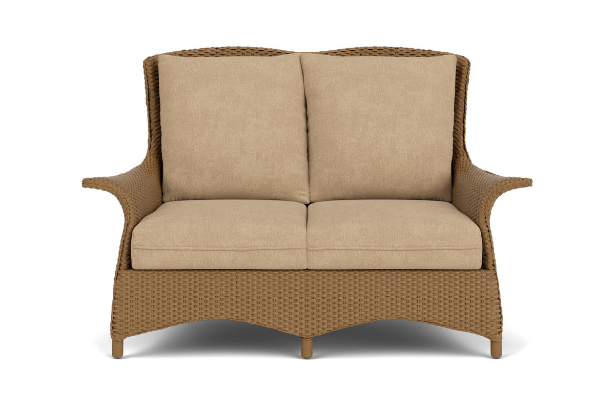 Lloyd Flanders Mandalay Loveseat in Hickory with Hayden Sand fabric