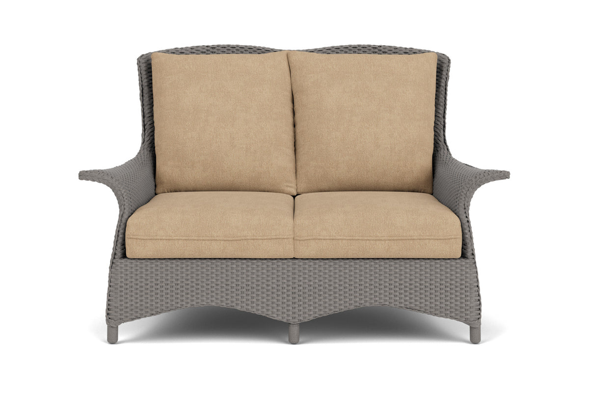 Lloyd Flanders Mandalay Loveseat in Pewter with Hayden Sand fabric