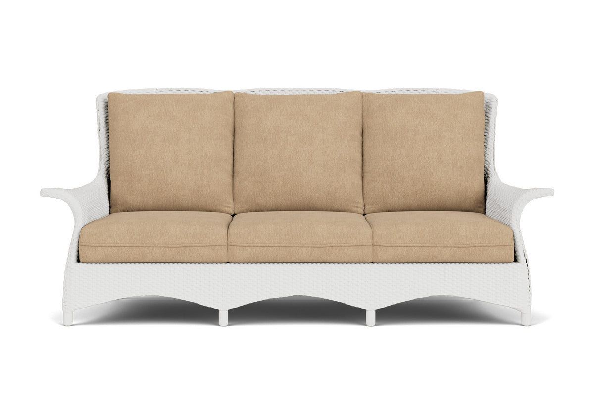 Lloyd Flanders Mandalay Sofa in Matte White with Hayden Sand fabric