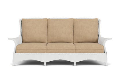 Lloyd Flanders Mandalay Sofa in Matte White with Hayden Sand fabric
