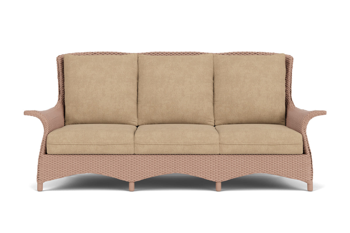 Lloyd Flanders Mandalay Sofa in Rosewood with Hayden Sand fabric