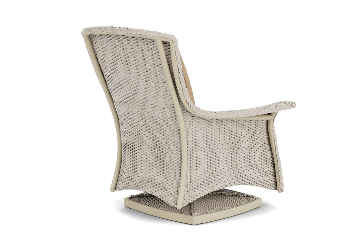 Lloyd Flanders Mandalay Swivel Rocker Lounge Chair in Linen with Hayden Sand fabric, view 6