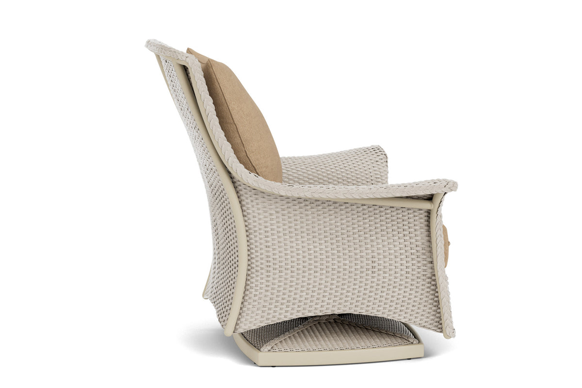 Lloyd Flanders Mandalay Swivel Rocker Lounge Chair in Linen with Hayden Sand fabric, view 5