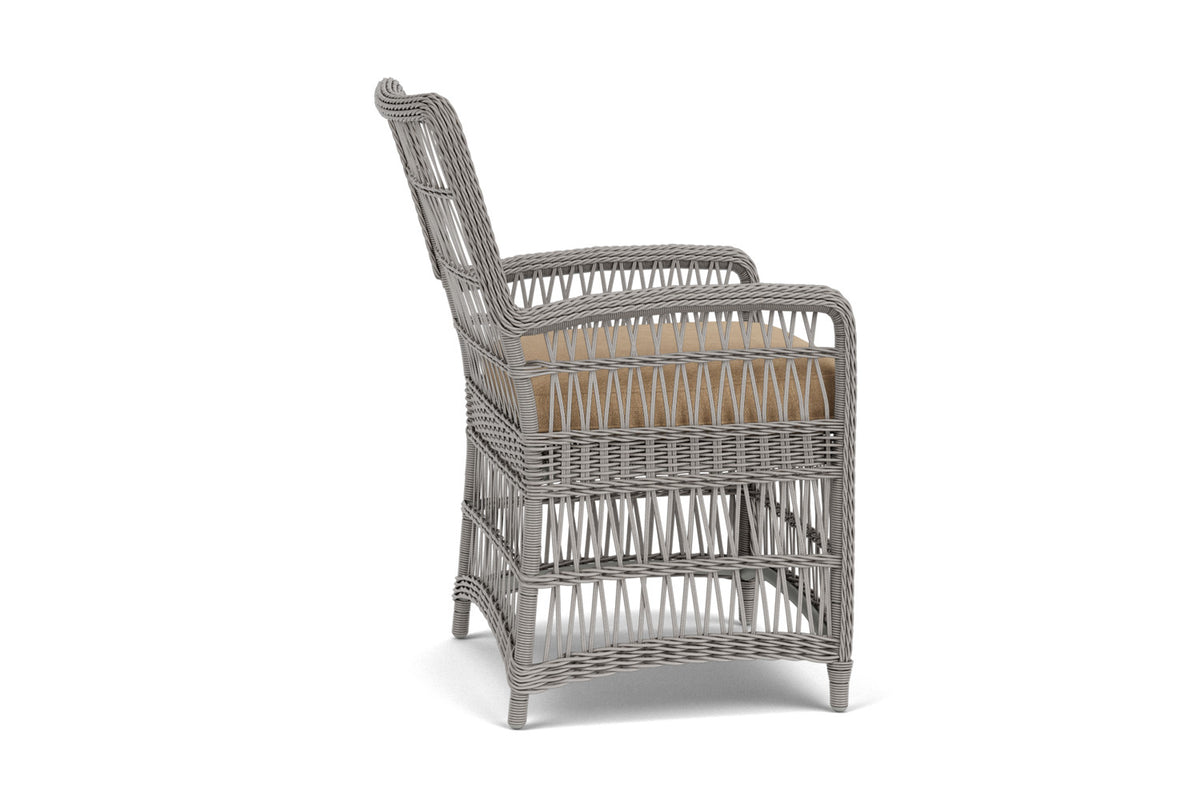 Lloyd Flanders Mackinac Dining Armchair with Hayden Sand fabric, view 5