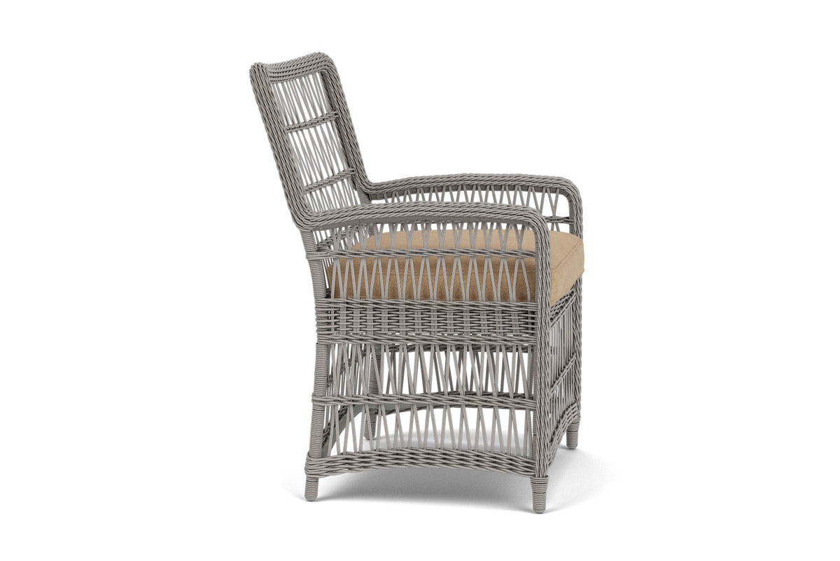 Lloyd Flanders Mackinac Dining Armchair with Hayden Sand fabric, view 4