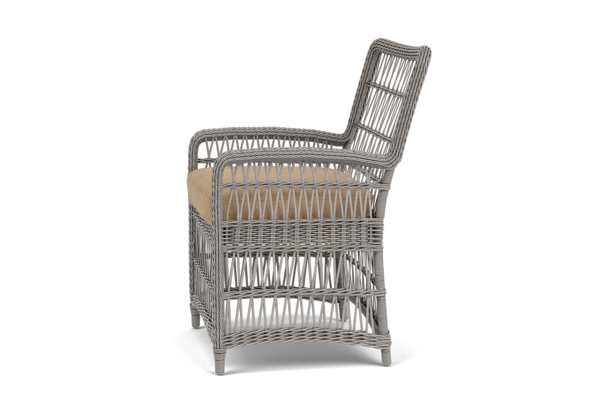 Lloyd Flanders Mackinac Dining Armchair with Hayden Sand fabric, view 9