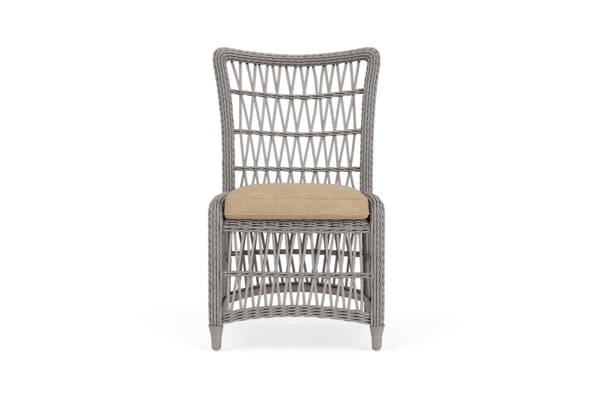 Lloyd Flanders Mackinac Armless Dining Chair with Hayden Sand fabric