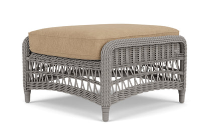 Lloyd Flanders Mackinac Ottoman with Hayden Sand fabric, view 6