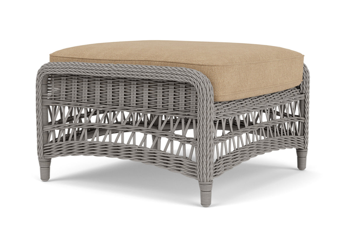 Lloyd Flanders Mackinac Ottoman with Hayden Sand fabric, view 8