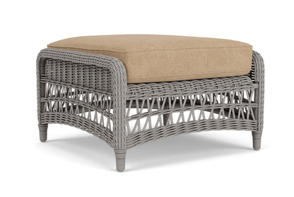Lloyd Flanders Mackinac Ottoman with Hayden Sand fabric, view 2