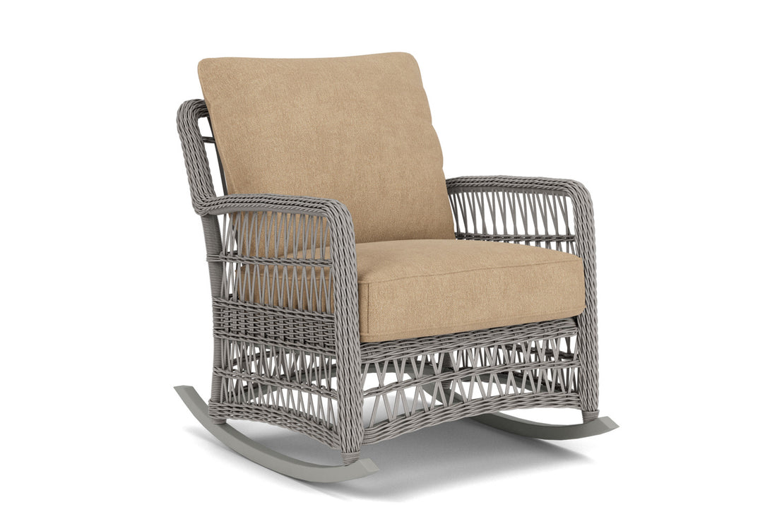 Lloyd Flanders Mackinac Lounge Rocker with Hayden Sand fabric, view 2