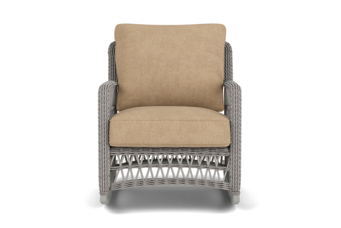Lloyd Flanders Mackinac Lounge Rocker with Hayden Sand fabric