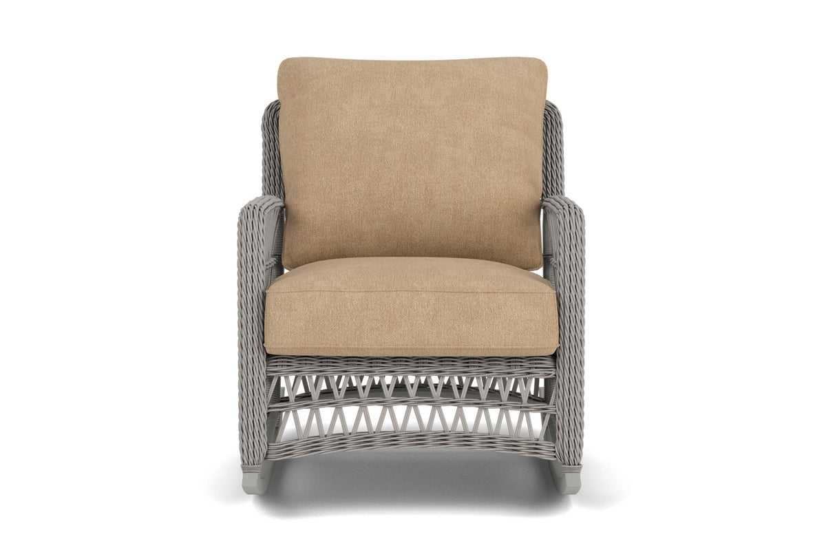 Lloyd Flanders Mackinac Lounge Rocker with Hayden Sand fabric