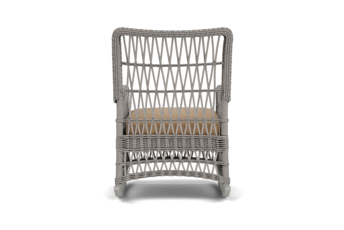 Lloyd Flanders Mackinac High Back Porch Rocker with Hayden Sand fabric, view 7