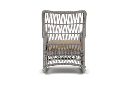 Lloyd Flanders Mackinac High Back Porch Rocker with Hayden Sand fabric, view 7
