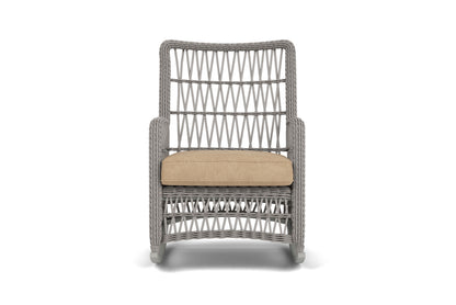 Lloyd Flanders Mackinac High Back Porch Rocker with Hayden Sand fabric