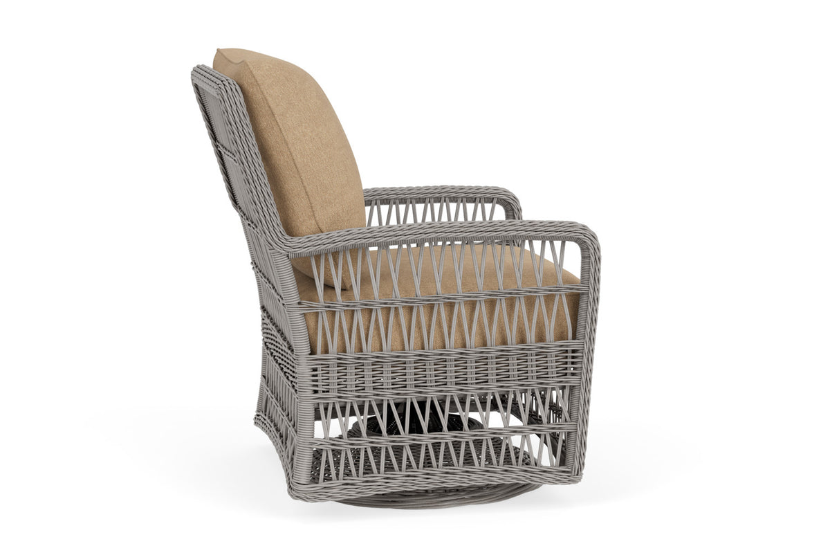 Lloyd Flanders Mackinac Swivel Glider Lounge Chair with Hayden Sand fabric, view 5