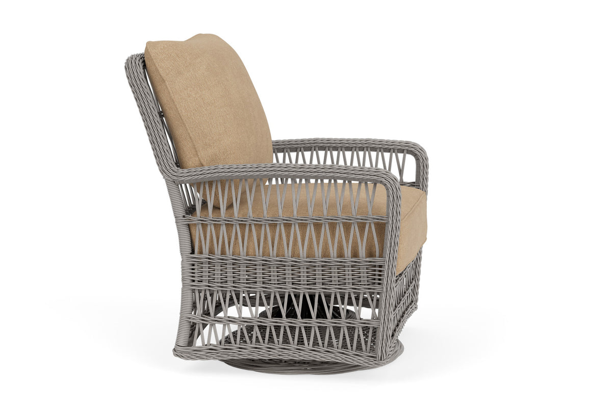 Lloyd Flanders Mackinac Swivel Glider Lounge Chair with Hayden Sand fabric, view 4