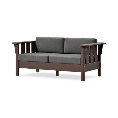 POLYWOOD Acadia Deep Seating Loveseat in Mahogany / Ash Charcoal