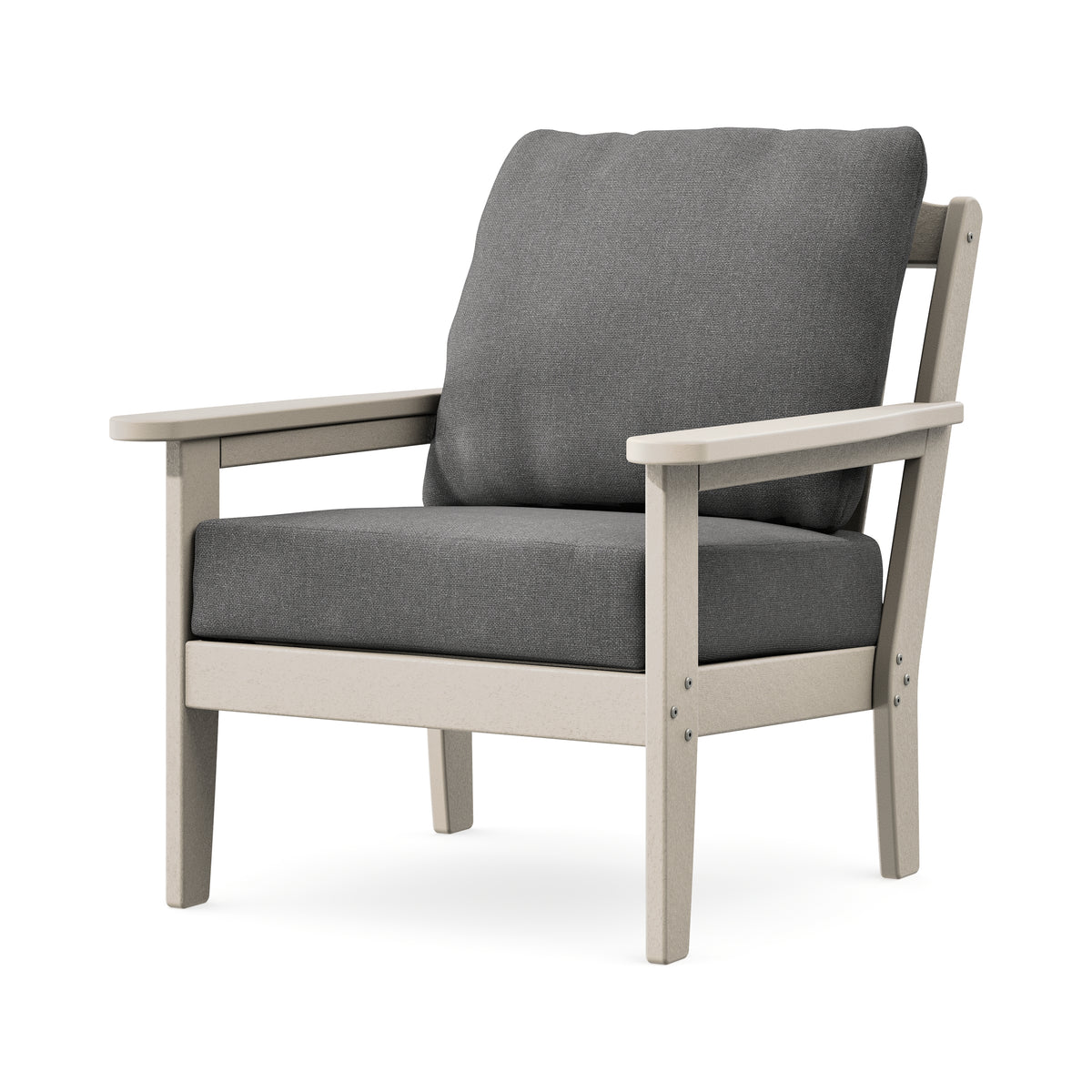 POLYWOOD Cottage Deep Seating Chair in Sand / Ash Charcoal