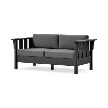 POLYWOOD Acadia Deep Seating Loveseat in Black / Ash Charcoal