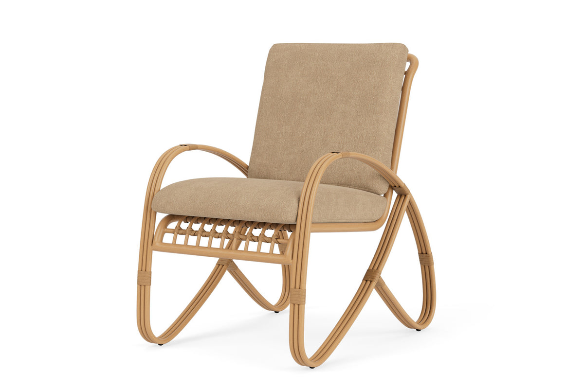 Lloyd Flanders Riviera Dining Armchair with Hayden Sand fabric, view 10