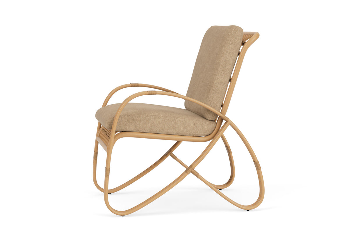 Lloyd Flanders Riviera Dining Armchair with Hayden Sand fabric, view 9