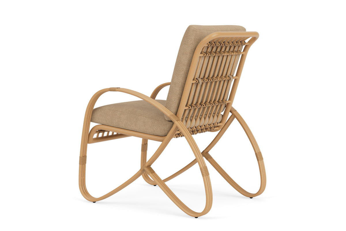 Lloyd Flanders Riviera Dining Armchair with Hayden Sand fabric, view 8