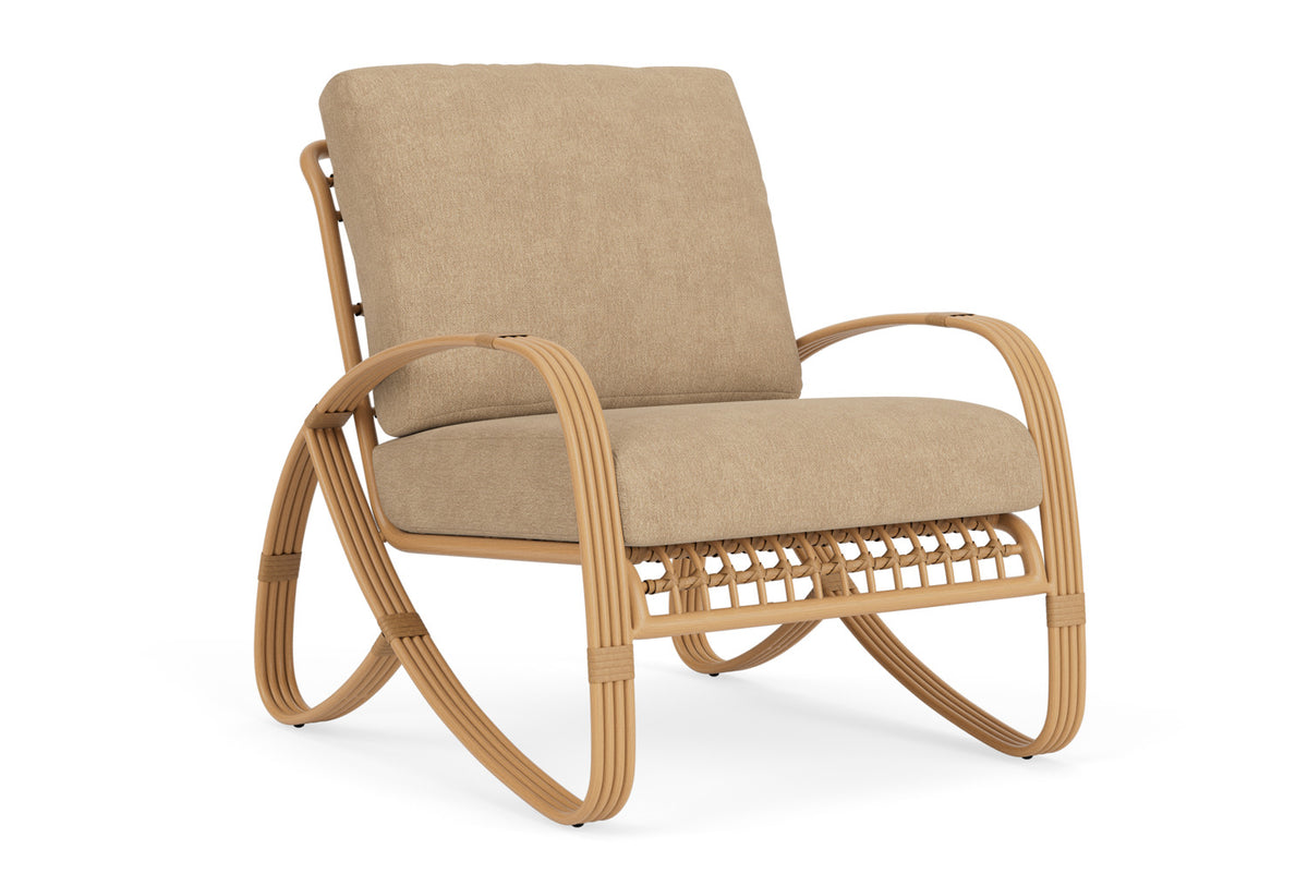 Lloyd Flanders Riviera Lounge Chair with Hayden Sand fabric, view 2