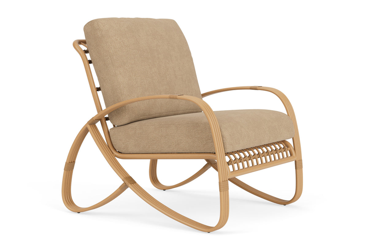 Lloyd Flanders Riviera Lounge Chair with Hayden Sand fabric, view 3