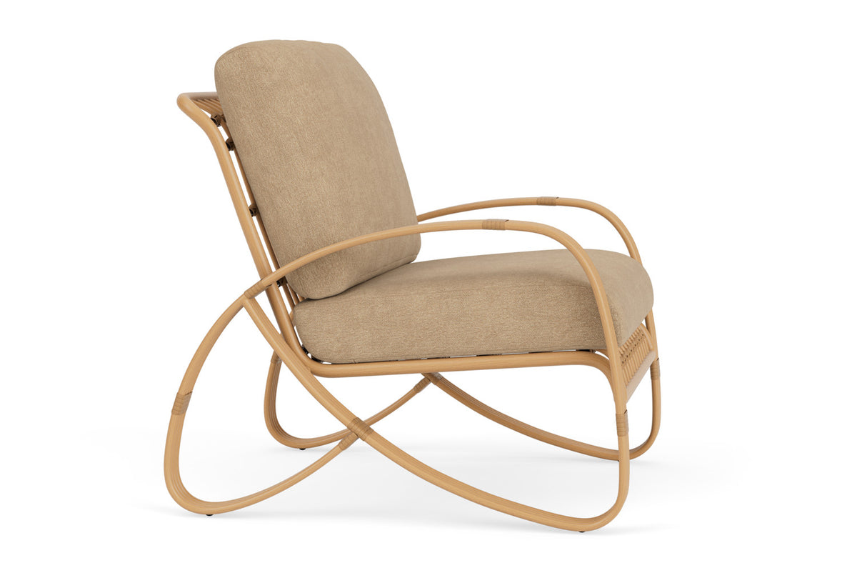 Lloyd Flanders Riviera Lounge Chair with Hayden Sand fabric, view 4