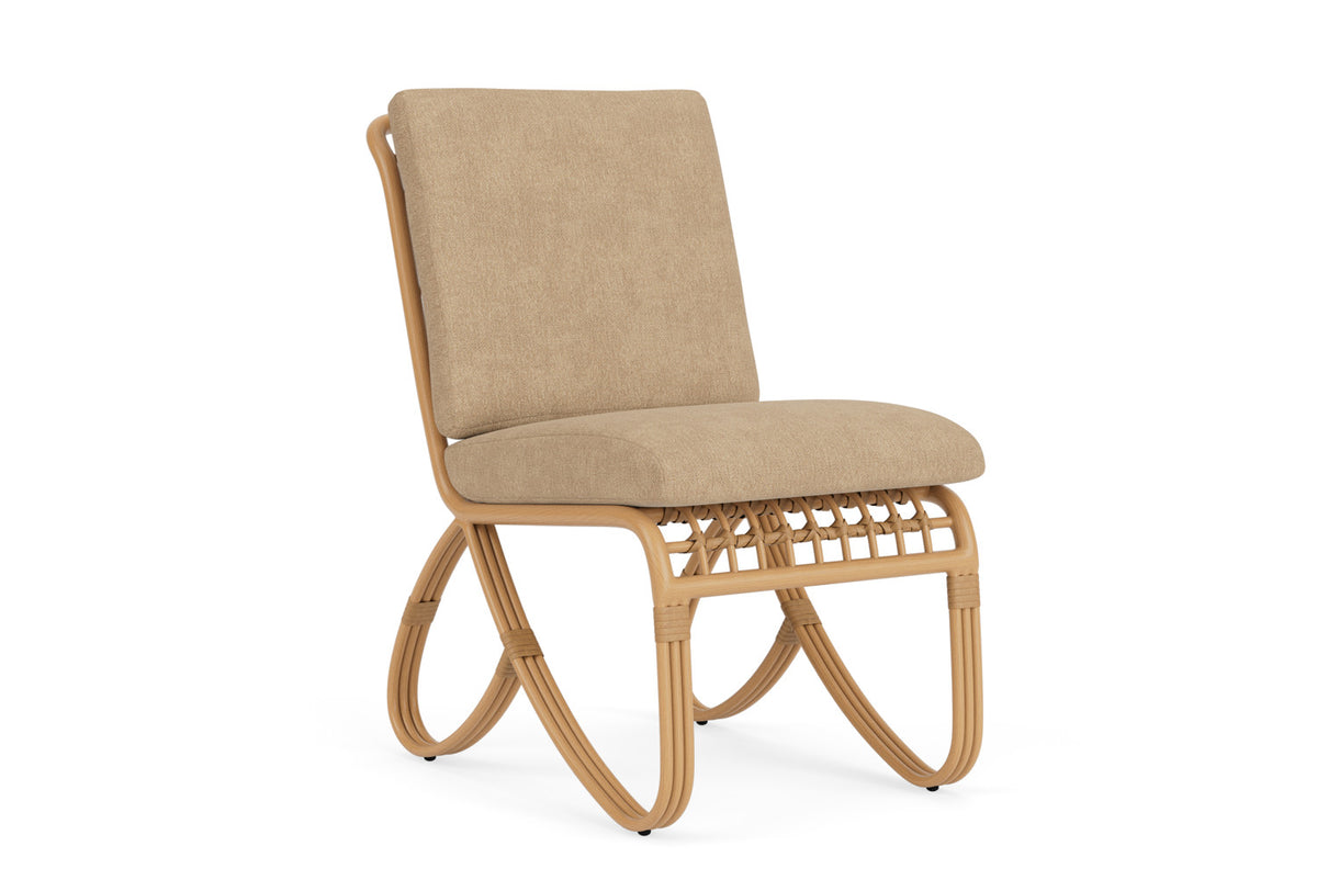 Lloyd Flanders Riviera Armless Dining Chair with Hayden Sand fabric, view 2