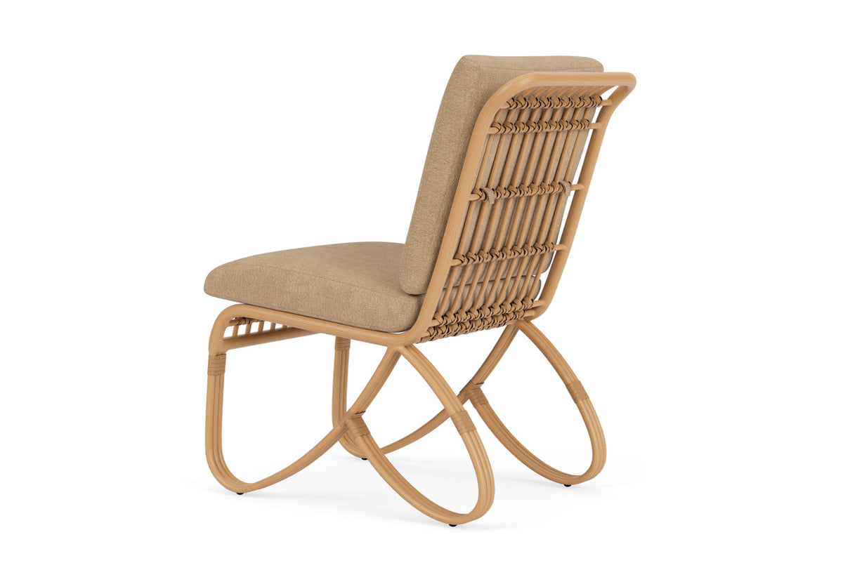 Lloyd Flanders Riviera Armless Dining Chair with Hayden Sand fabric, view 8