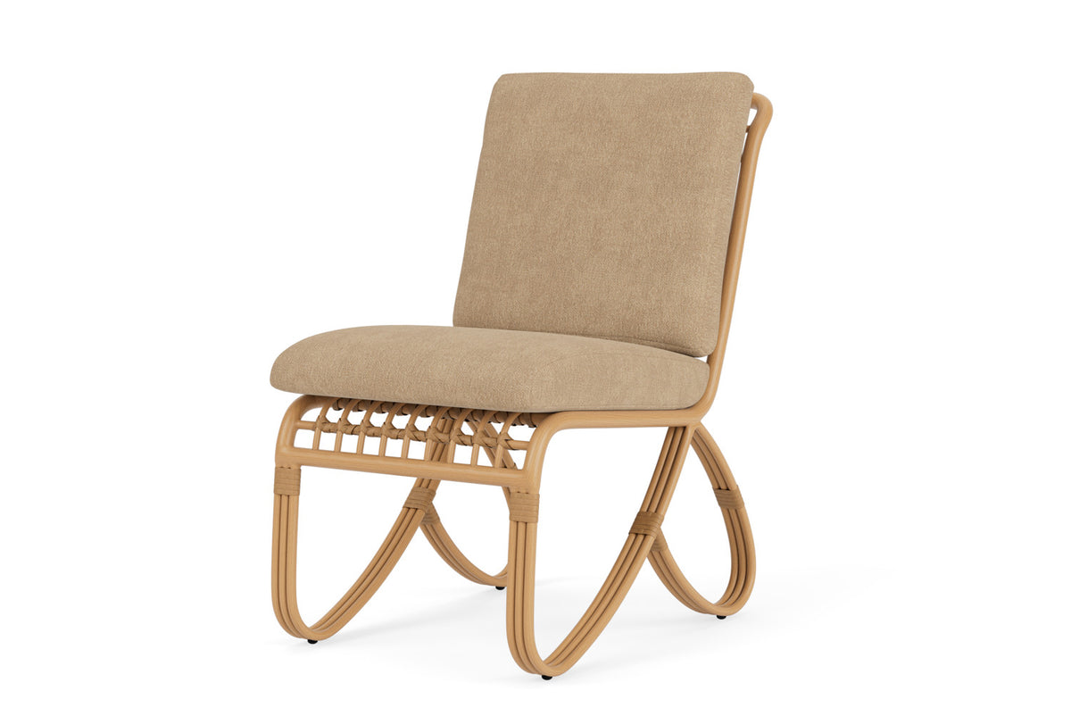 Lloyd Flanders Riviera Armless Dining Chair with Hayden Sand fabric, view 10