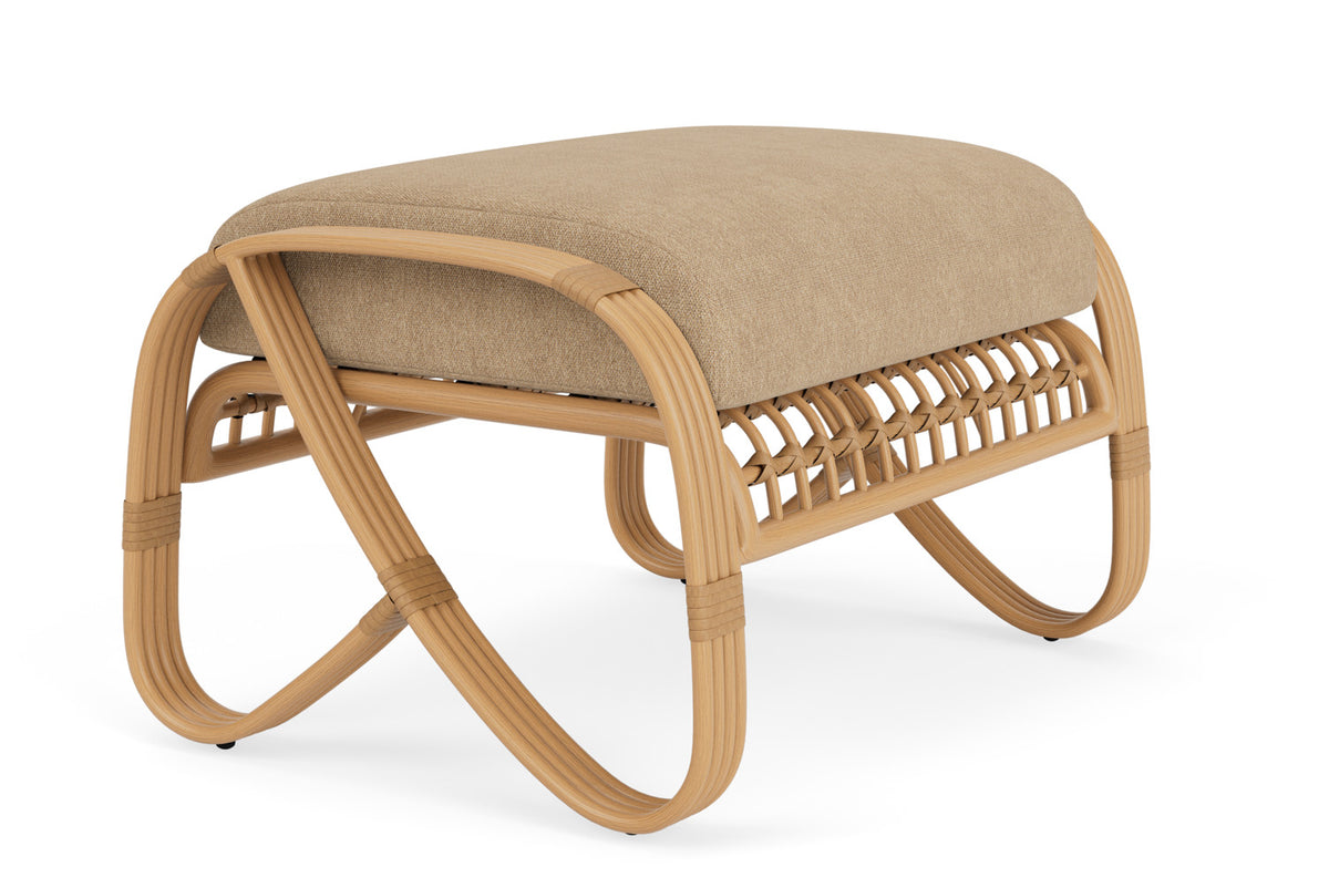 Lloyd Flanders Riviera Ottoman with Hayden Sand fabric, view 3
