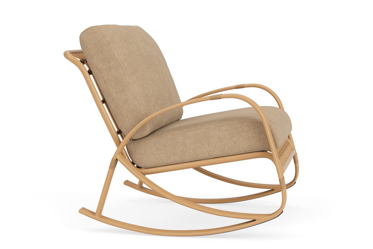 Lloyd Flanders Riviera Lounge Rocker with Hayden Sand fabric, view 4