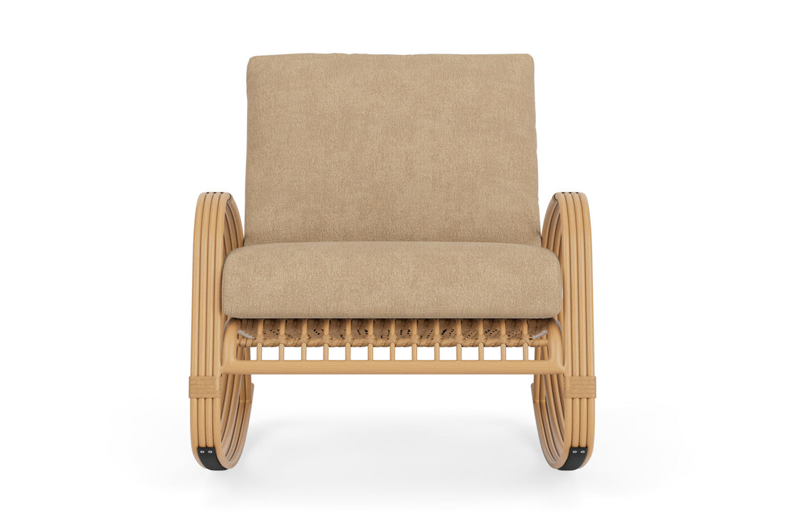 Lloyd Flanders Riviera Lounge Rocker with Hayden Sand fabric