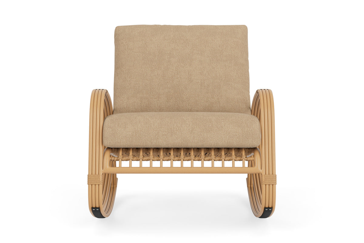 Lloyd Flanders Riviera Lounge Rocker with Hayden Sand fabric
