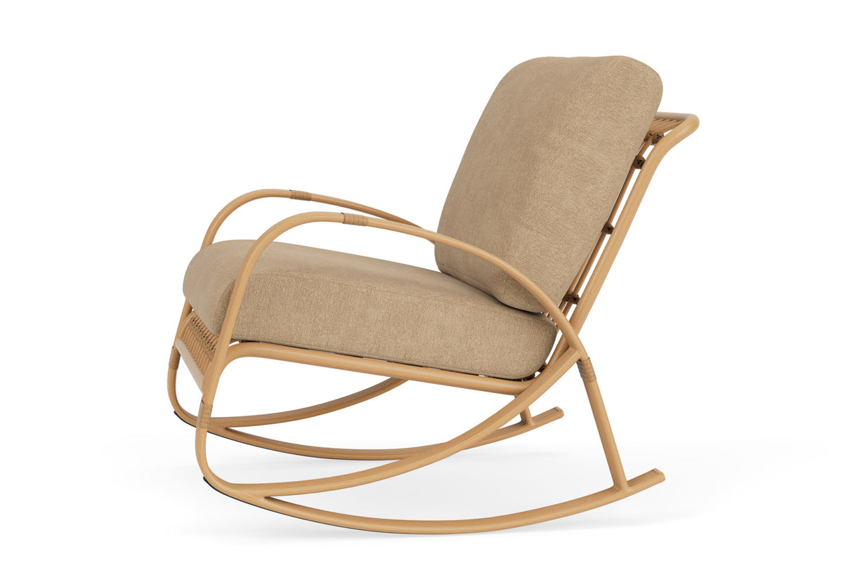Lloyd Flanders Riviera Lounge Rocker with Hayden Sand fabric, view 9