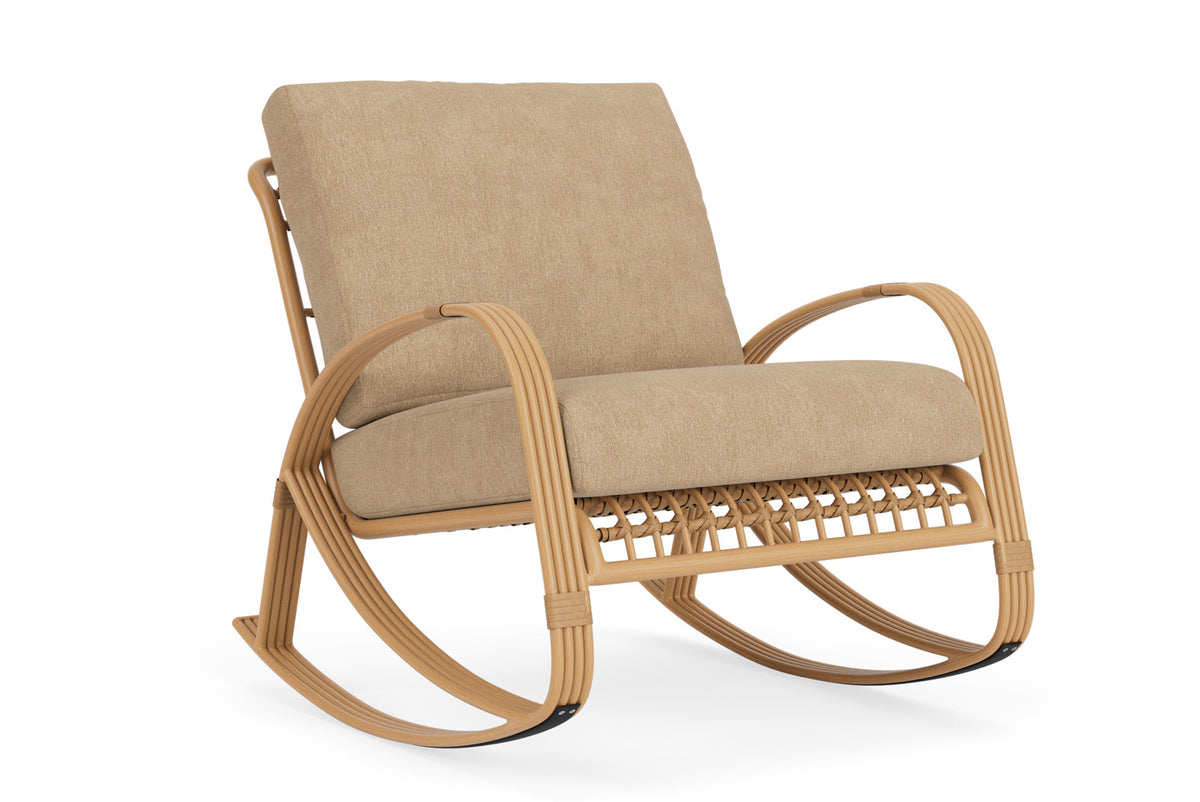 Lloyd Flanders Riviera Lounge Rocker with Hayden Sand fabric, view 2