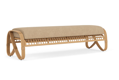 Lloyd Flanders Riviera Garden Bench with Hayden Sand fabric, view 2