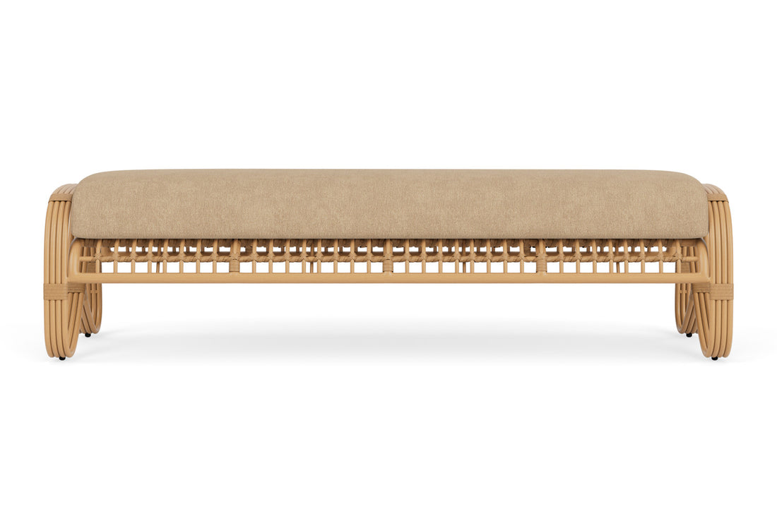 Lloyd Flanders Riviera Garden Bench with Hayden Sand fabric