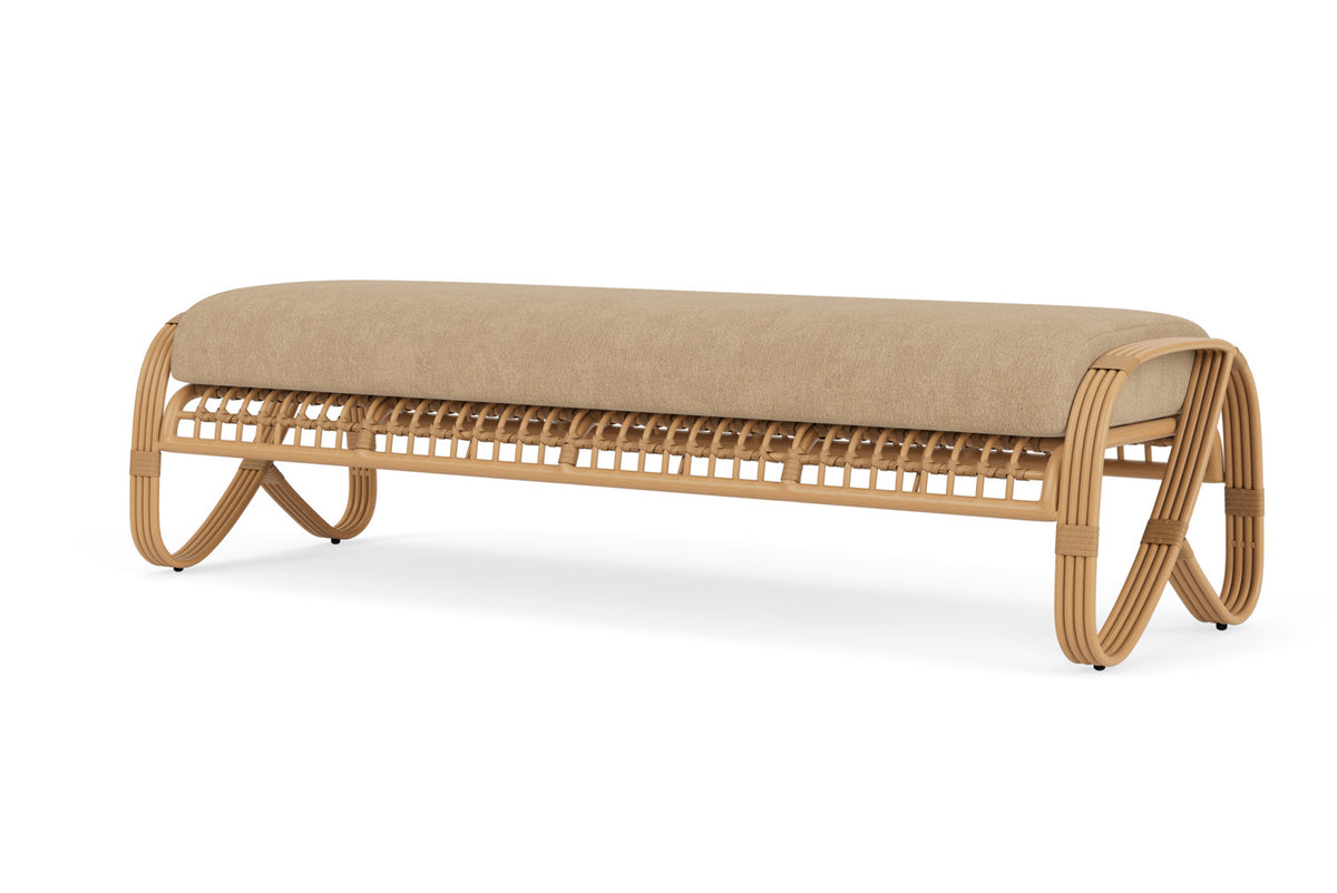 Lloyd Flanders Riviera Garden Bench with Hayden Sand fabric, view 10