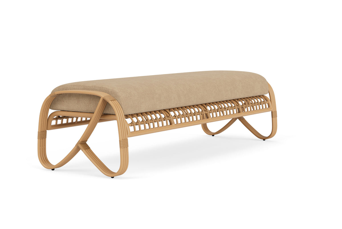 Lloyd Flanders Riviera Garden Bench with Hayden Sand fabric, view 8