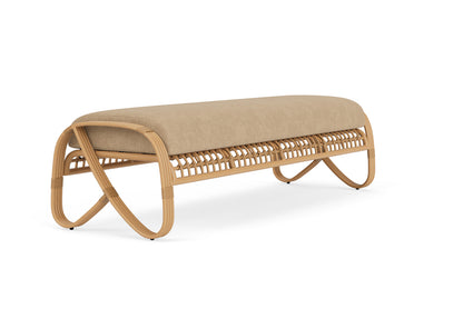 Lloyd Flanders Riviera Garden Bench with Hayden Sand fabric, view 3