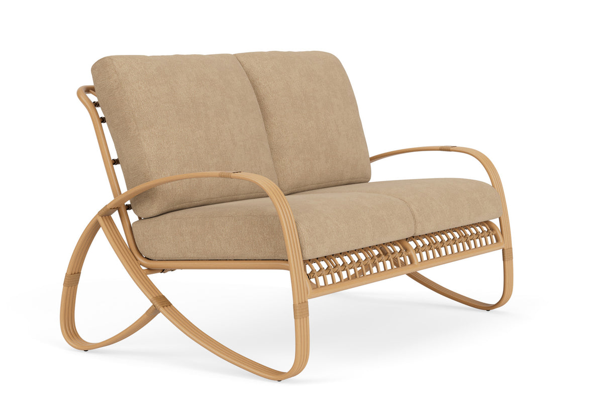 Lloyd Flanders Riviera Loveseat with Hayden Sand fabric, view 3