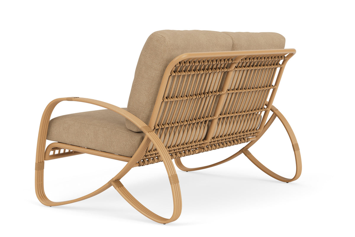 Lloyd Flanders Riviera Loveseat with Hayden Sand fabric, view 8