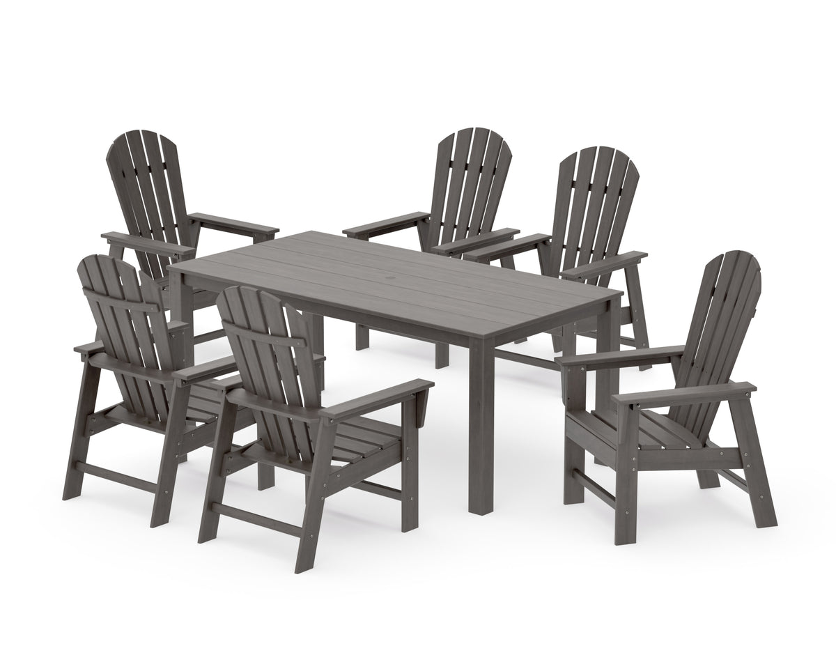 POLYWOOD South Beach 7-Piece Parsons Dining Set in Driftwood